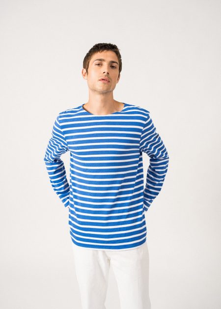 Meridien unisex striped sailor shirt - regular fit, in thick cotton (MER/NEIGE)