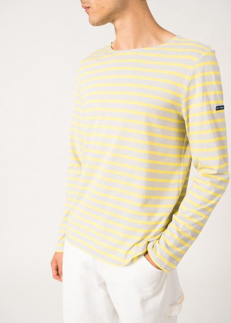 Minquiers unisex striped sailor shirt - regular fit, in light cotton (GRIS LIGHT/ACIDULE)