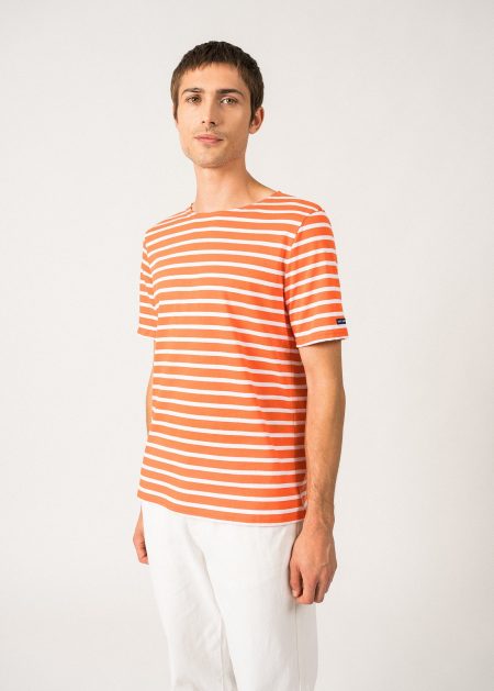 Levant short sleeve striped sailor shirt - regular fit, in light cotton (BASKET/NEIGE)
